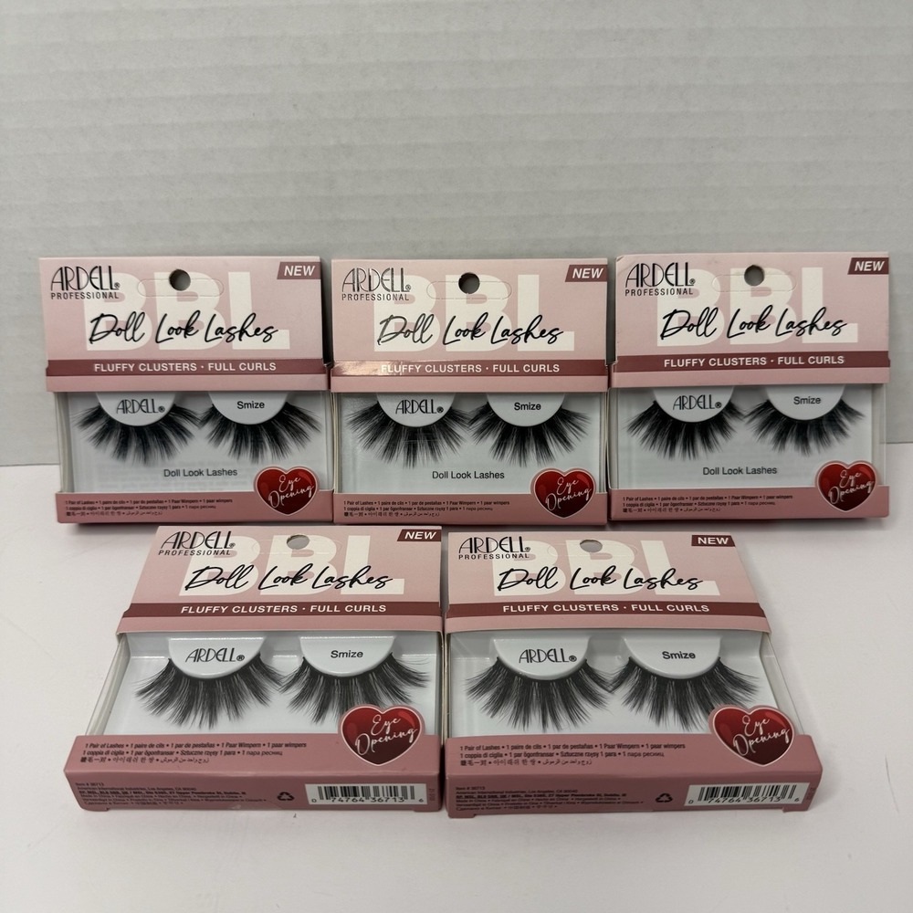 Ardell Doll Look Lashes Smize 5 Pack Fluffy Full Curl Strip Lashes 36713 Black